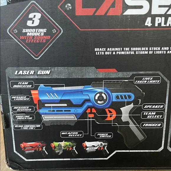 NIB Laser Tag - 4 Player Set - Picture 2 of 10